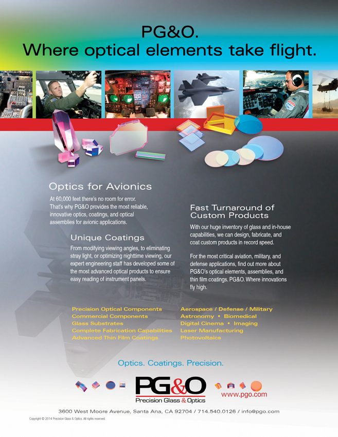 Precision Glass & Optics for Avionics, Military and Defense Ad