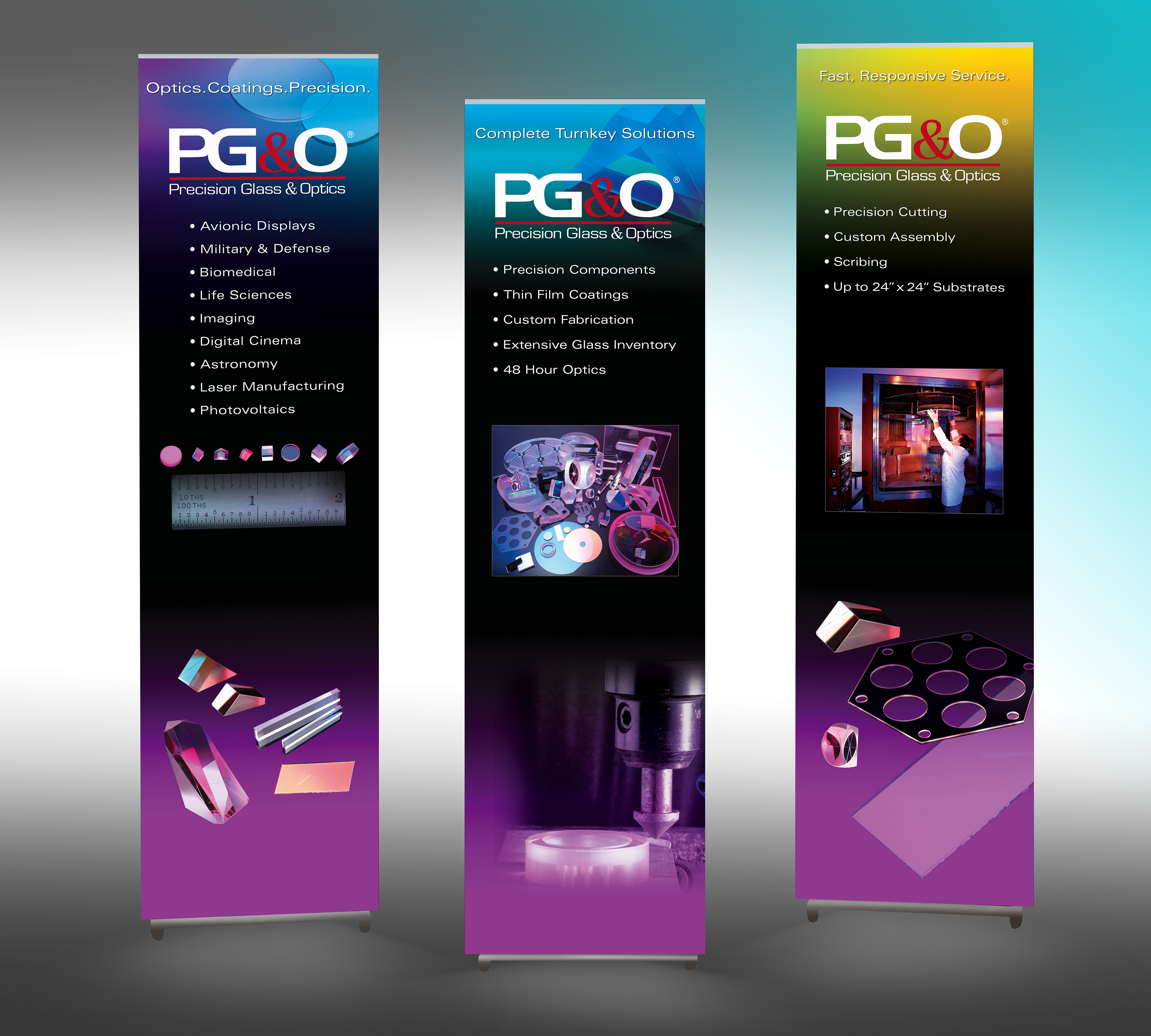 Modular displays or pull-up banners are handy for displaying at smaller shows and conferences.